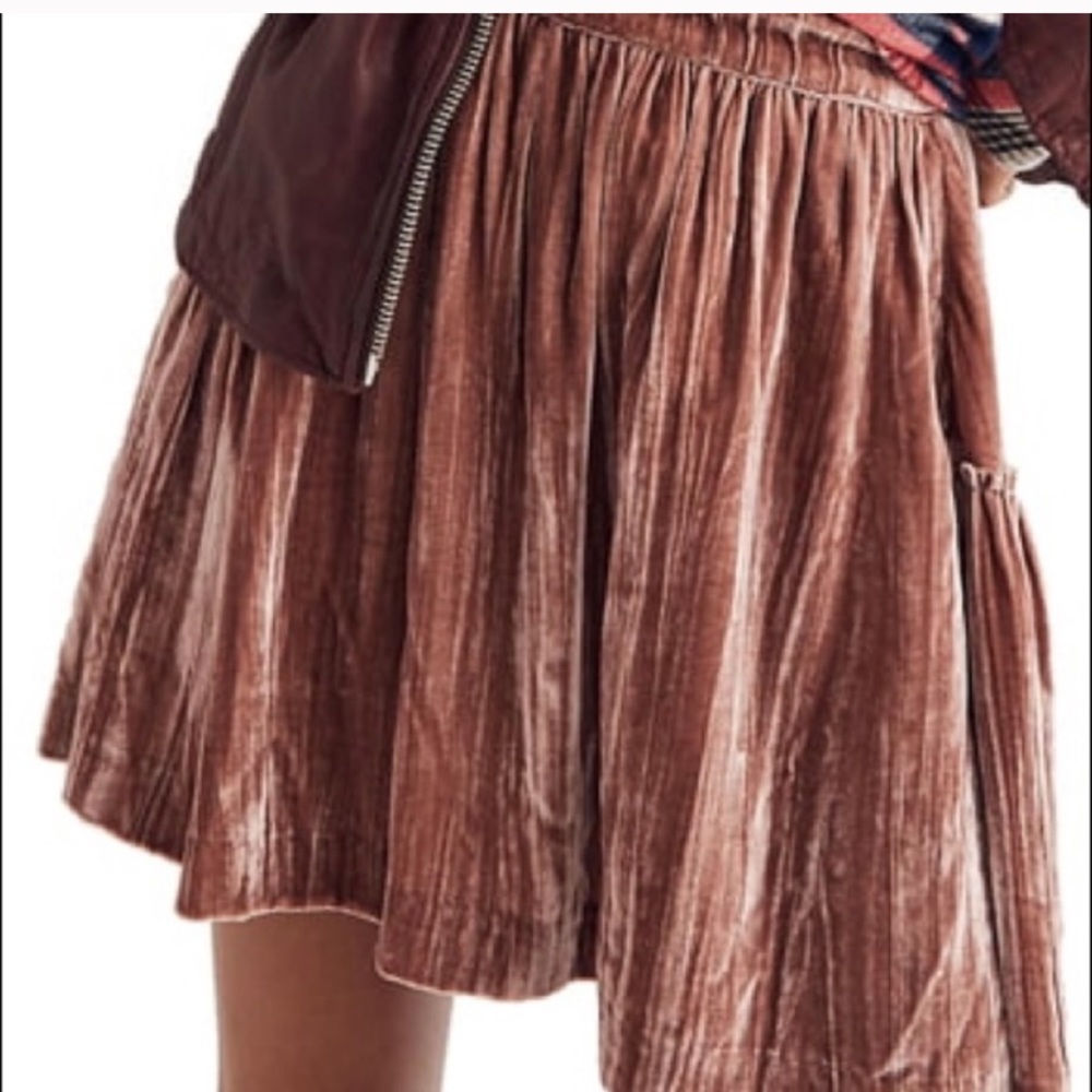 Madewell Rose Gold Pink Velvet Skirt